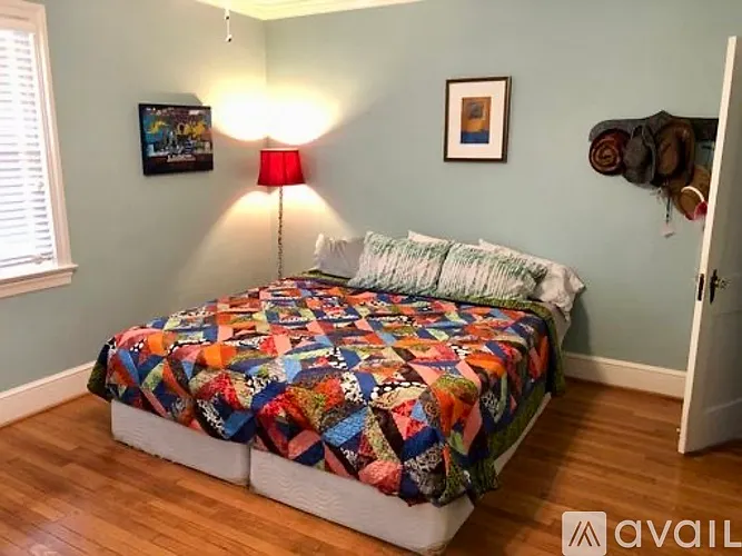 Brightly colored bedroom